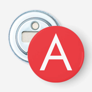 Initial Letter Monogram Red White Plain Modern Bottle Opener