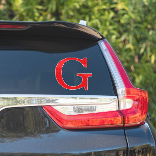 Initial Letter Monogram Red White Plain Simple