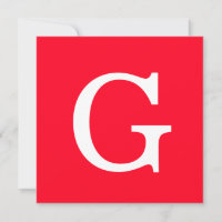 Initial Letter Monogram Red White Plain Simple