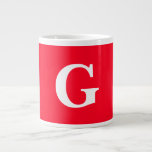 Initial Letter Monogram Red White Plain Simple Large Coffee Mug<br><div class="desc">Looking for a beautiful calligraphy with an aesthetic handwriting? This simple,  eye-catching design is for you. This product immediately impresses those who see it. The fine and tasteful design will immediately reflect the quality of your relationship and family.</div>