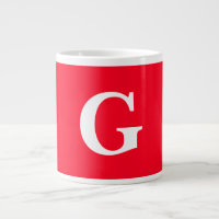 Initial Letter Monogram Red White Plain Simple