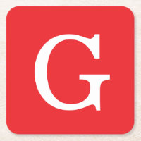 Initial Letter Monogram Red White Plain Simple