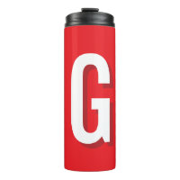 Initial Letter Monogram Red White Plain Simple