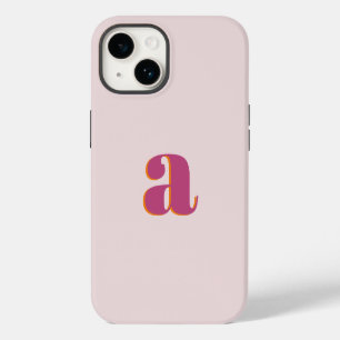 Initial Letter Monogram Simple Modern Pink iPhone 14 Case