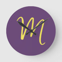 Initial Letter Monogram Stylish Indigo Yellow