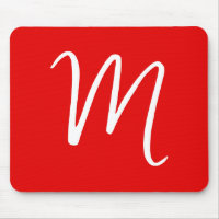 Initial Letter Monogram Stylish Red White