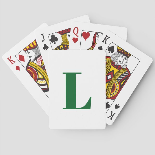 Initial Letter | Navy Monogram Modern Stylish Cool Playing Cards (Back)