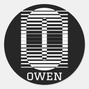 INITIAL LETTER O - ALPHABET NAME O CLASSIC ROUND STICKER