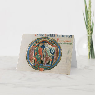 Initial letter 'O' Osculatur me - Let me kiss Note Card