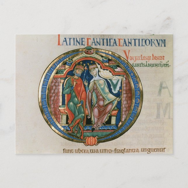 Initial letter 'O' Osculatur me - Let me kiss Postcard (Front)