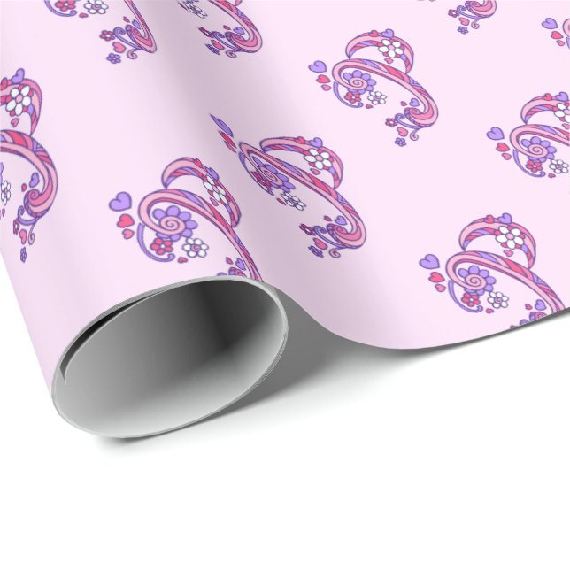 Initial letter P monogram pink personalised wrap Wrapping Paper (Roll Corner)