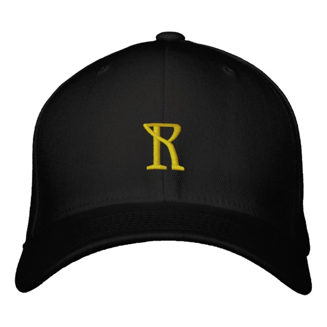 Initial Letter R  Embroidered Hat (Front)
