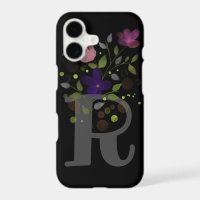 Initial Letter R Plus Floral Design