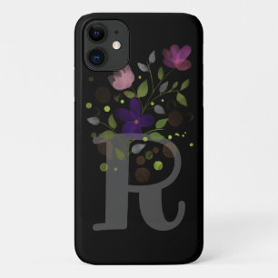 Initial Letter R Plus Floral Design Case-Mate iPhone Case
