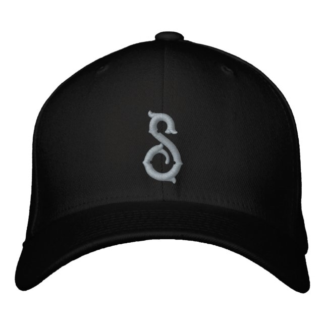 Initial Letter S  Embroidered Hat (Front)