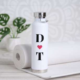Initial Letter   Simple Monogram Stylish  Water Bottle