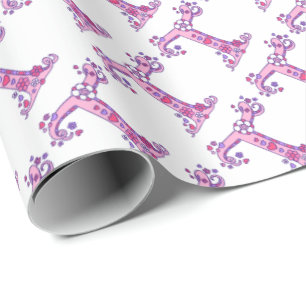 Initial letter T monogram personalised wrap Wrapping Paper