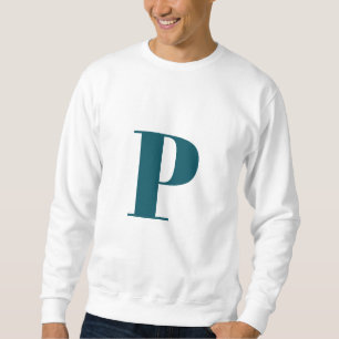 Initial Letter Teal Monogram Modern Stylish Cool Sweatshirt