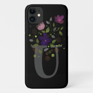 Initial Letter U Plus Floral Design Case-Mate iPhone Case