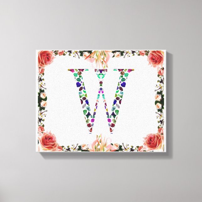 Initial Letter W Canvas Print (Front)