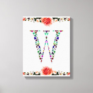 Initial Letter W Canvas Print