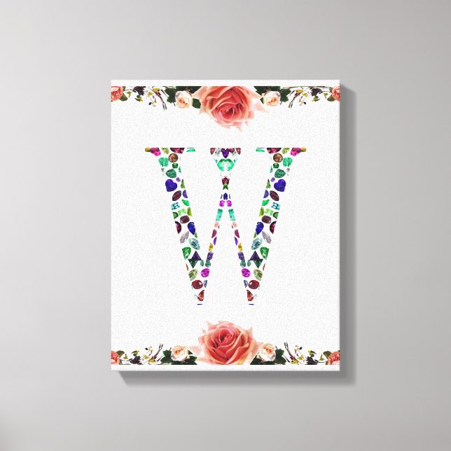 Initial Letter W Canvas Print (Front)