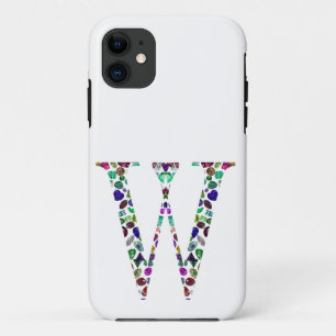 Initial Letter W Gemstone Design Case-Mate iPhone Case