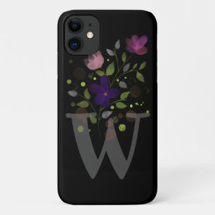 Initial Letter W Plus Floral Design Case-Mate iPhone Case