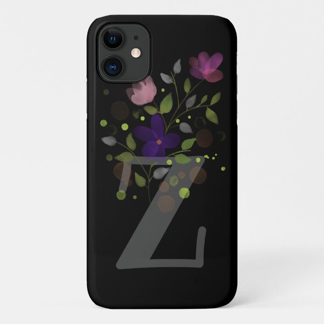 Initial Letter Z Plus Floral Design Case-Mate iPhone Case (Back)