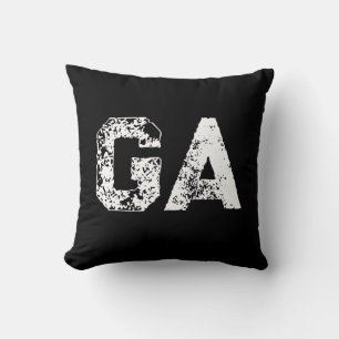 Initial Letters Monogram Black White Plain Simple Cushion