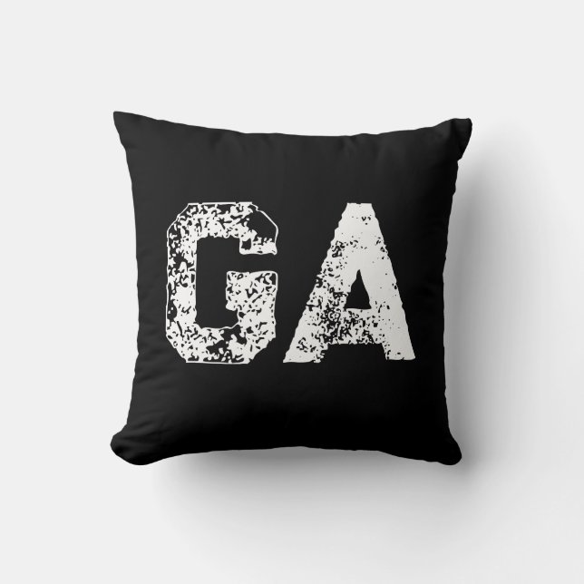 Initial Letters Monogram Black White Plain Simple Cushion (Front)
