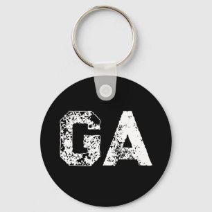 Initial Letters Monogram Black White Plain Simple Key Ring