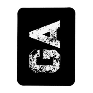 Initial Letters Monogram Black White Plain Simple Magnet