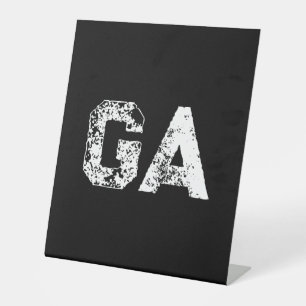 Initial Letters Monogram Black White Plain Simple Pedestal Sign
