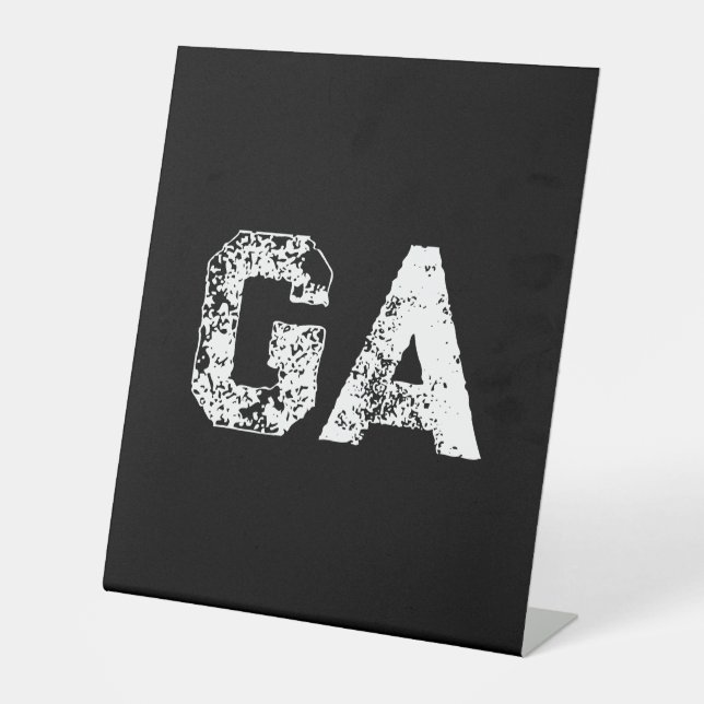 Initial Letters Monogram Black White Plain Simple Pedestal Sign (Front)