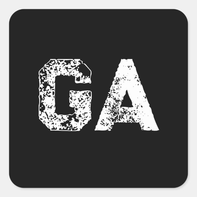 Initial Letters Monogram Black White Plain Simple Square Sticker (Front)