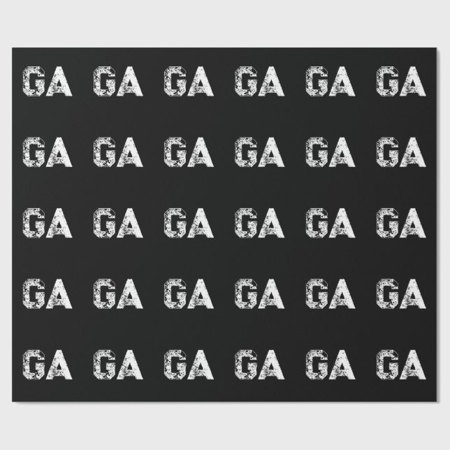 Initial Letters Monogram Black White Plain Simple Wrapping Paper (Flat)