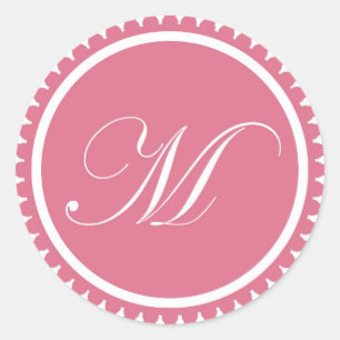 Initial M princess pink monogram seal party favour