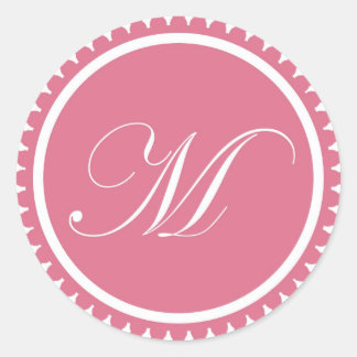Initial M princess pink monogram seal party favour