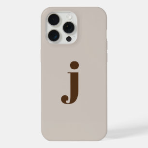 Initial Modern Simple Monogram Beige  iPhone 15 Pro Max Case