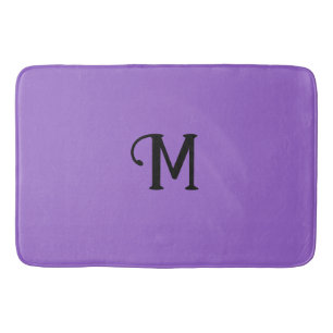 Initial Monogram Amethyst Jewel Tone Solid Colour Bath Mat