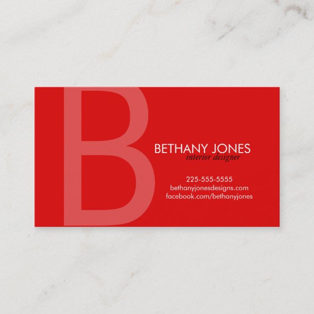 Initial Monogram Business Card (Front)