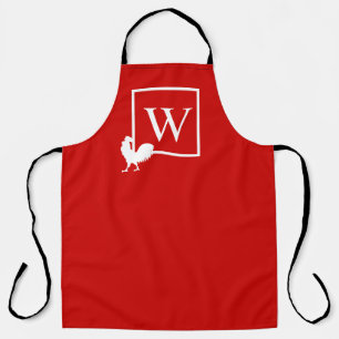 Initial Monogram Chicken Country Kitchen Apron