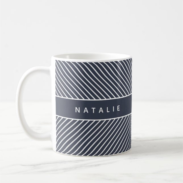 Initial / monogram geometric pattern coffee mug (Left)