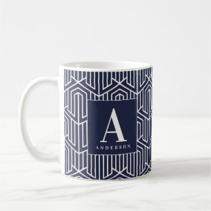 Initial / monogram geometric pattern coffee mug
