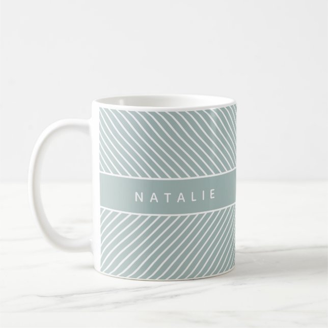 Initial / monogram geometric pattern coffee mug (Left)