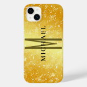 Initial monogram gold colour plain add your name Case-Mate iPhone case (Back)