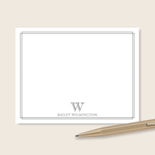 Initial Monogram Gray Double Border Professional Card