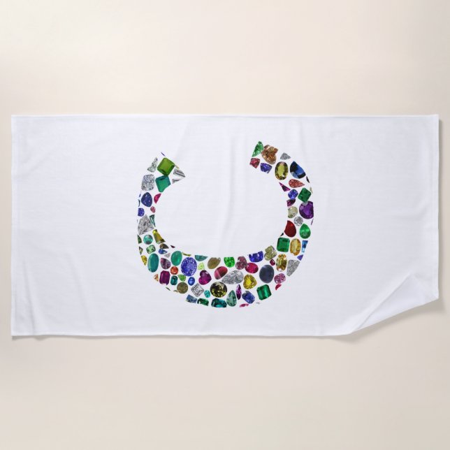 Initial Monogram Letter C Trendy Beach Towel (Front)