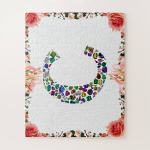 Initial Monogram Letter C Trendy Jigsaw Puzzle